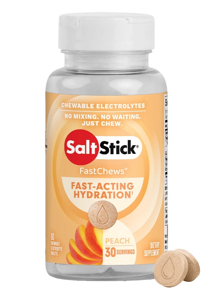 SaltStick Electrolytes Fastchews Peach Flavour 60 Tab - Image 1
